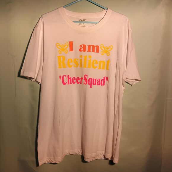 "I Am Resilient Cheer Squad" Motivational T-Shirt – Positive Message Tee - Picture 1 of 4
